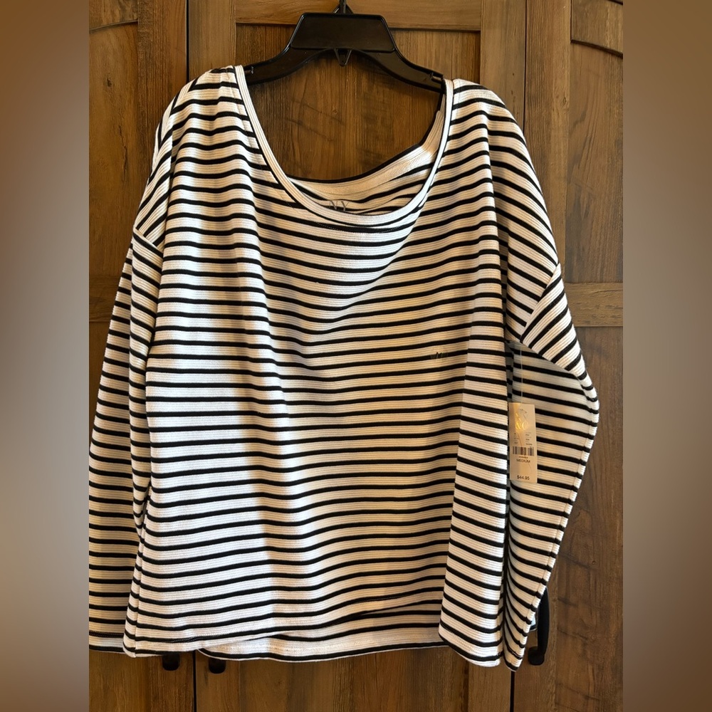 NWT New York & Company Black and White Striped shirt